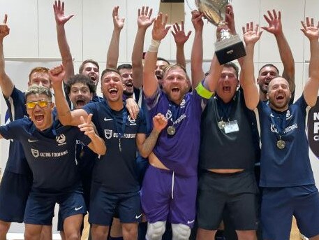 Victoria celebrate their title win over NSW Thunder.