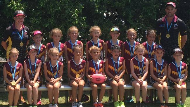 The Hills Bulls U9s girls. Picture: Supplied