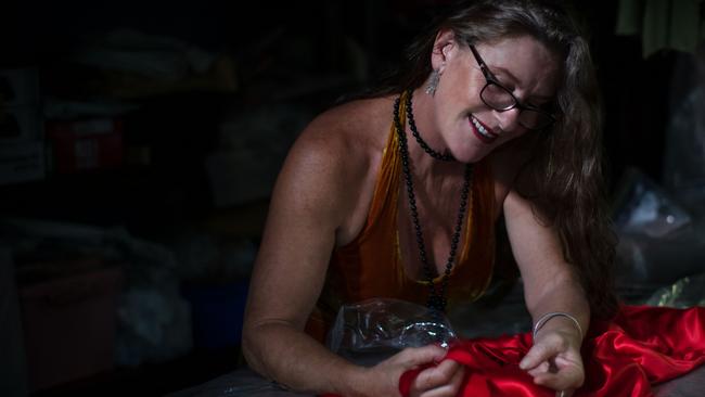 Leah Kelly at work in her studio. Picture: Greg Hillman