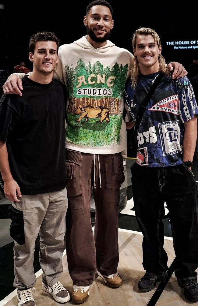 Nick Daicos and Bailey Smith meet Ben Simmons. Picture: Instagram