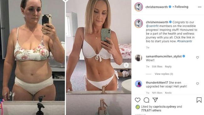 Chris Hemsworth shared this bikini snap of Queensland mum Bianca Stenton. Picture: Instagram/ChrisHemsworth