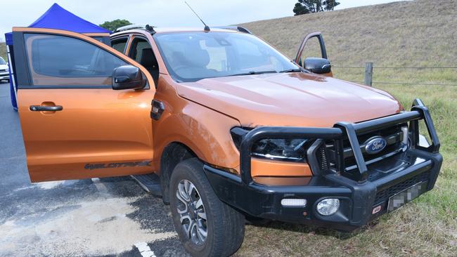 Crime scene photos of the stolen Ford Ranger.