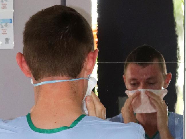 Student In Nursing Matthew Vella working on the Covid-19 Ward at Mackay Base Hospital. Picture: Contributed