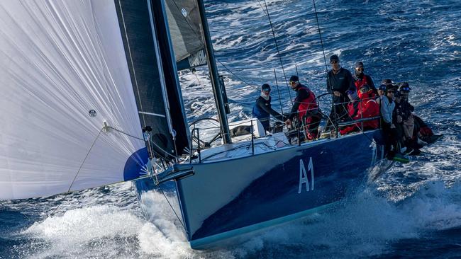 This handout photograph taken on December 26, 2022 and released by Rolex shows yacht Celestial heading towards Hobart during the 2022 Sydney to Hobart yacht race. (Photo by Andrea Francolini / ROLEX / AFP) / --- RESTRICTED TO EDITORIAL USE - MANDATORY CREDIT "AFP PHOTO / ROLEX/ ANDREA FRANCOLINI" - NO MARKETING NO ADVERTISING CAMPAIGNS - DISTRIBUTED AS A SERVICE TO CLIENTS ---