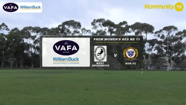 Replay: VAFA Round 11 - West Brunswick v Kew (Women Reserves)