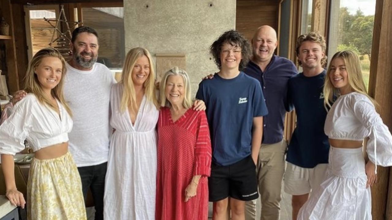 Billy Brownless, Nicky Brownless, Garry Lyon and family members during Christmas together in 2020. Photo: Instagram