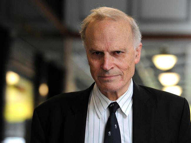 Dyson Heydon leaving the Royal Commission into Trade Union Governance and Corruption in 2015. Picture: Joel Carrett/AAP