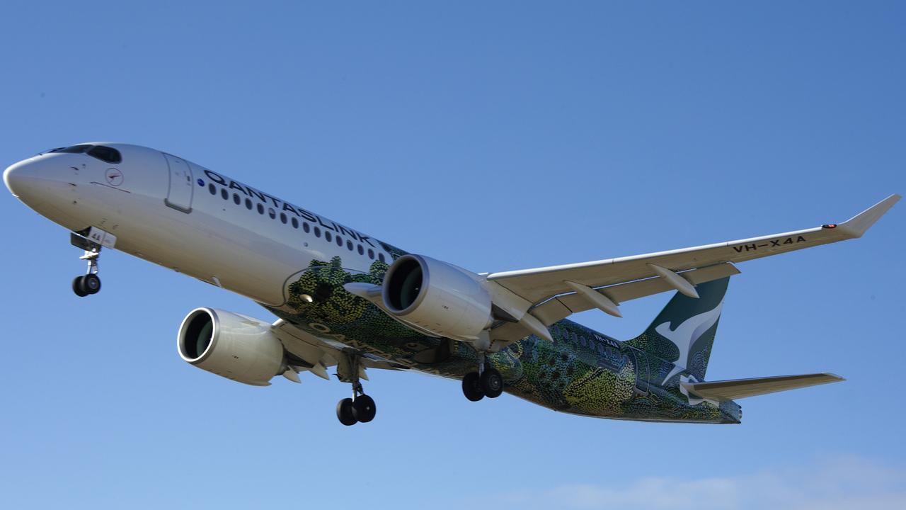 The new aircraft landed in Hobart on Monday. Picture: Steve Watts.