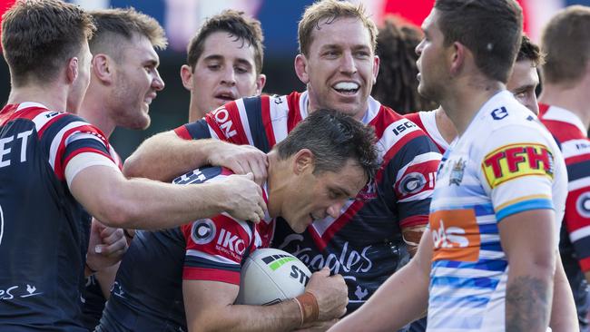 Roosters star Cooper Cronk showed the way for the Titans. Picture: AAP