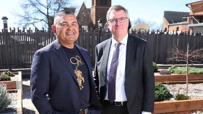 Former NSW Aboriginal Land Council chair Roy Ah-See, left, and Regis Resources chief executive Jim Beyer. Picture: Rohan Kelly