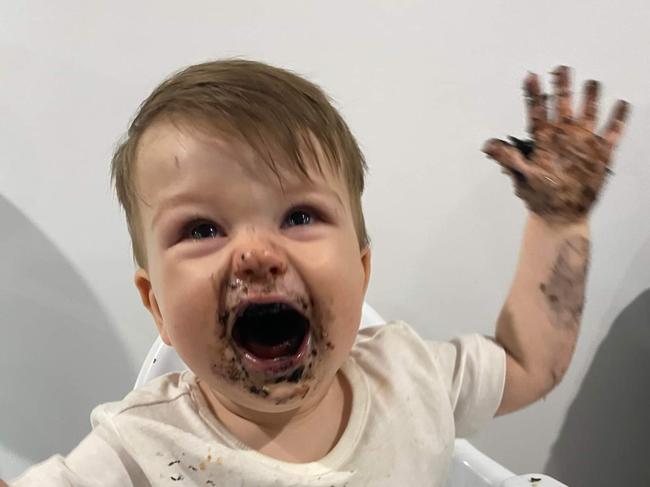 That first taste of chocolate on your first birthday! <b><a href="https://www.dailytelegraph.com.au/newslocal/blacktown-advocate/vote-help-us-find-the-cheekiest-toddler-in-nsw/news-story/9ae7eb32bd93be85a472b448d0c19dda">VOTE HERE </a></b>