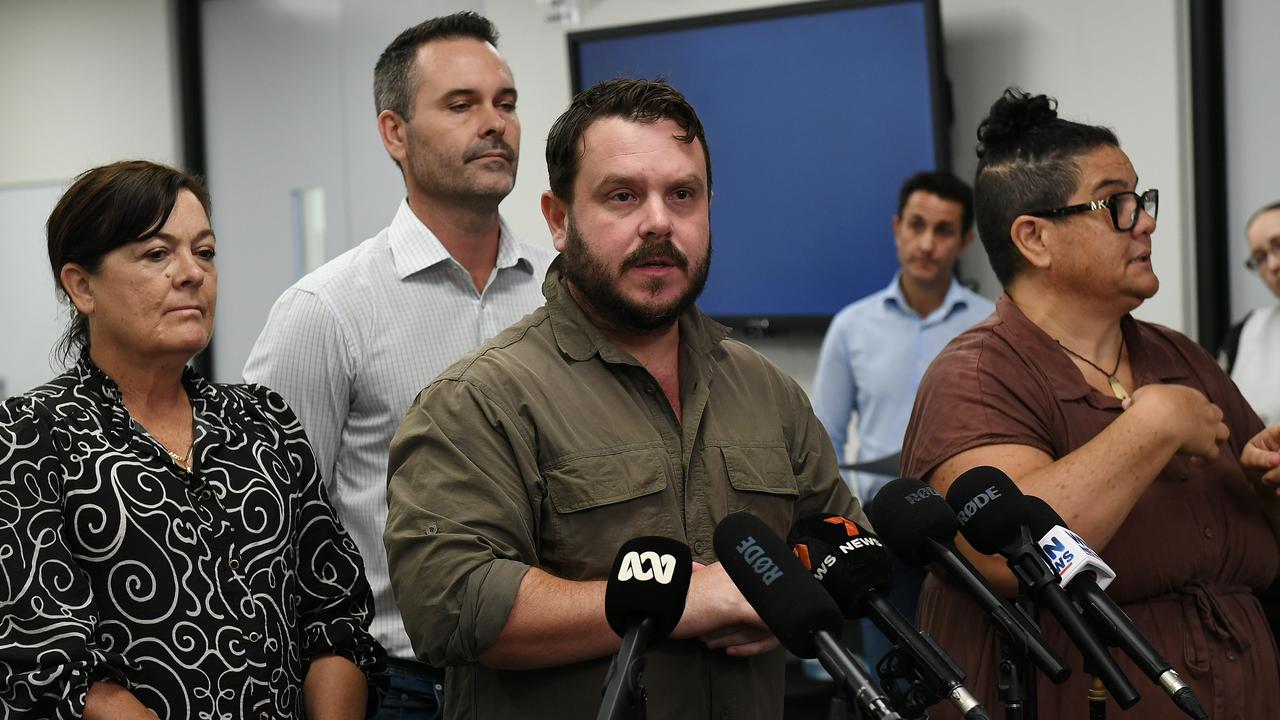 Federal Member for Herbert Phillip Thompson, speaks to the media at the press conference held at Townsville's local Disaster Management Centre on Friday February 7. Picture: Shae Beplate.