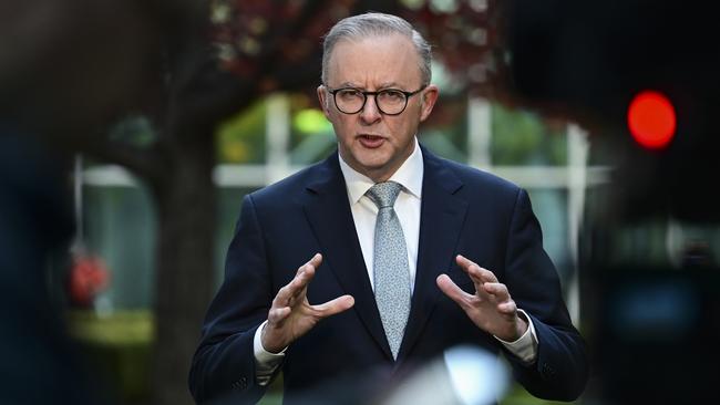 CANBERRA, AUSTRALIA - MAY 10: Prime Minister Anthony Albanese holds media interviews at Parliament House in Canberra. Picture: NCA NewsWire / Martin Ollman