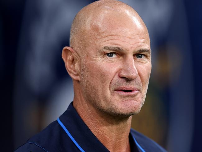 SYDNEY, AUSTRALIA - MARCH 09: Eels coach, Brad Arthur looks on at full-time during the round one NRL match between Parramatta Eels and Canterbury Bulldogs at CommBank Stadium, on March 09, 2024, in Sydney, Australia. (Photo by Brendon Thorne/Getty Images)