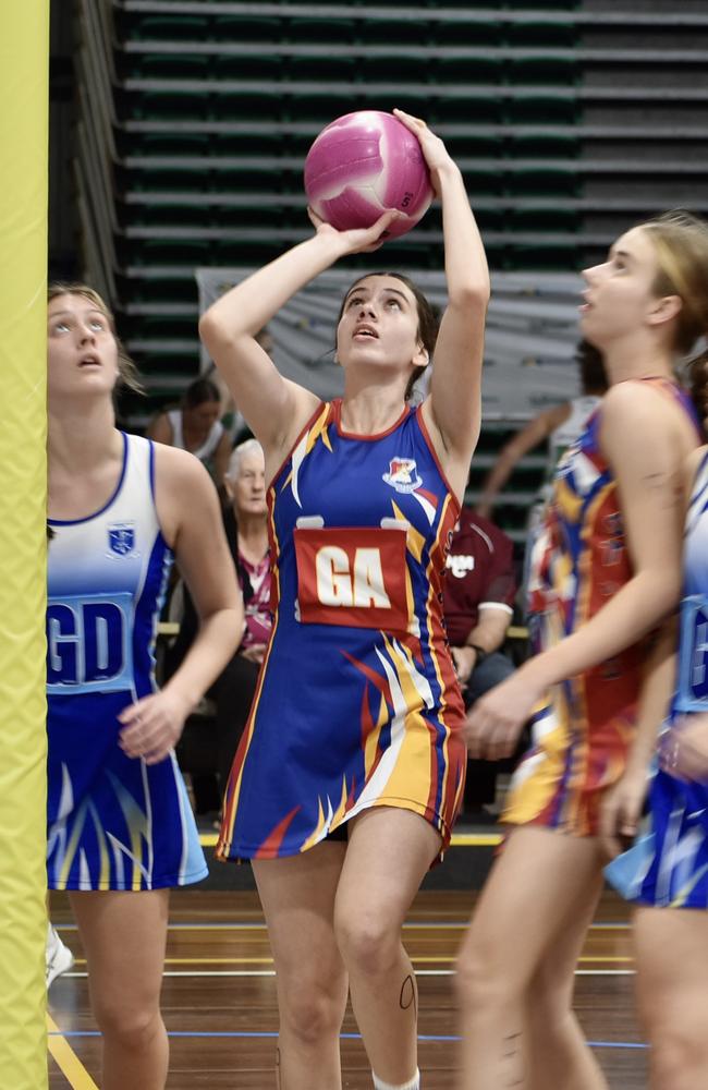 Rebecca Symons playing for her school in 2022. St Margaret Mary's College Townsville v St Patrick's College Mackay June 29 2022. Picture: Max O'Driscoll.