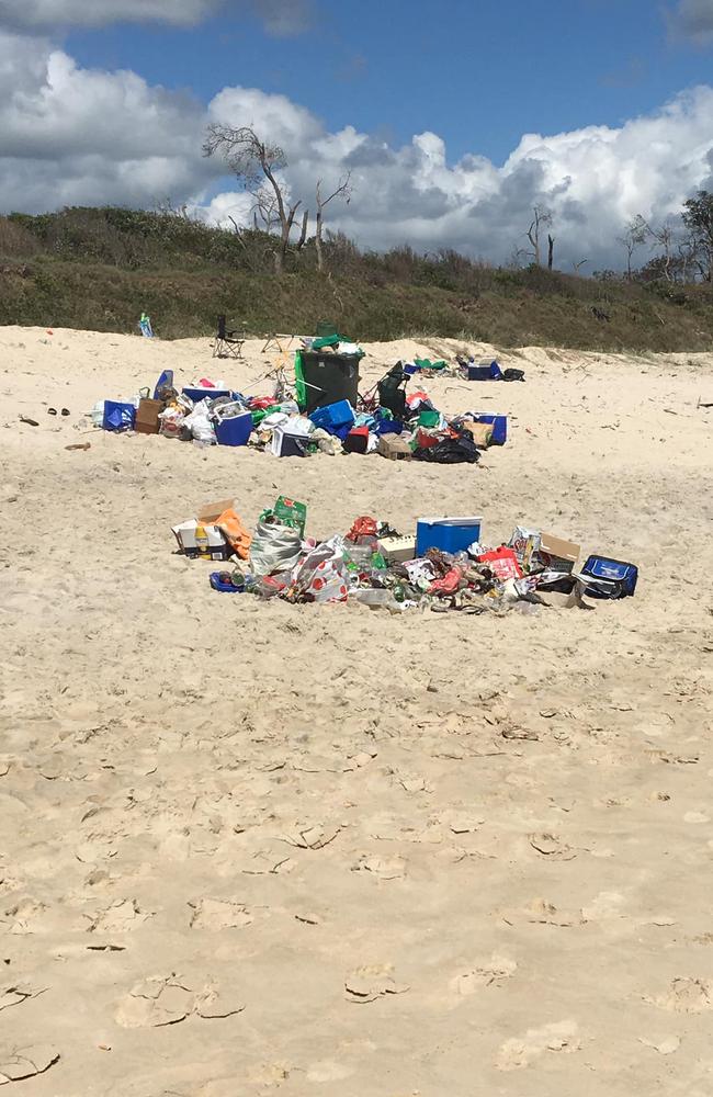 Rubbish left on the beach at Byron Bay after a party. Picture: Ivan Saric/Facebook