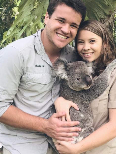 Chandler Powell with Bindi Irwin. Picture: Twitter