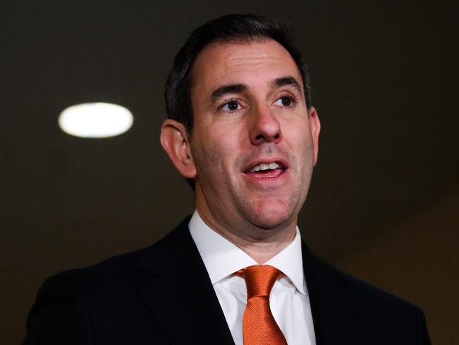 BRISBANE, AUSTRALIA - NewsWire Photos - JUNE 29, 2023.Federal Treasurer Jim Chalmers speaks at a press conference before delivering a plenary address at the 26th World Mining Congress in Brisbane.Picture: Dan Peled / NCA NewsWire