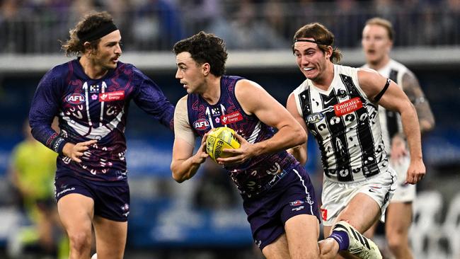 Jordan Clark picked up 35 touches against Collingwood in Round 11. Picture: Daniel Carson/AFL Photos via Getty Images.