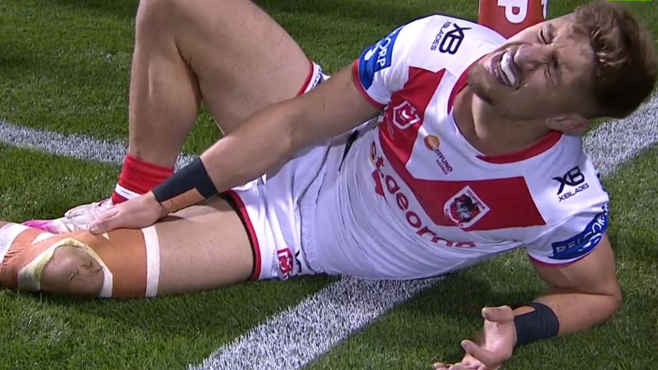 Zac Lomax was left clutching at his injured knee.