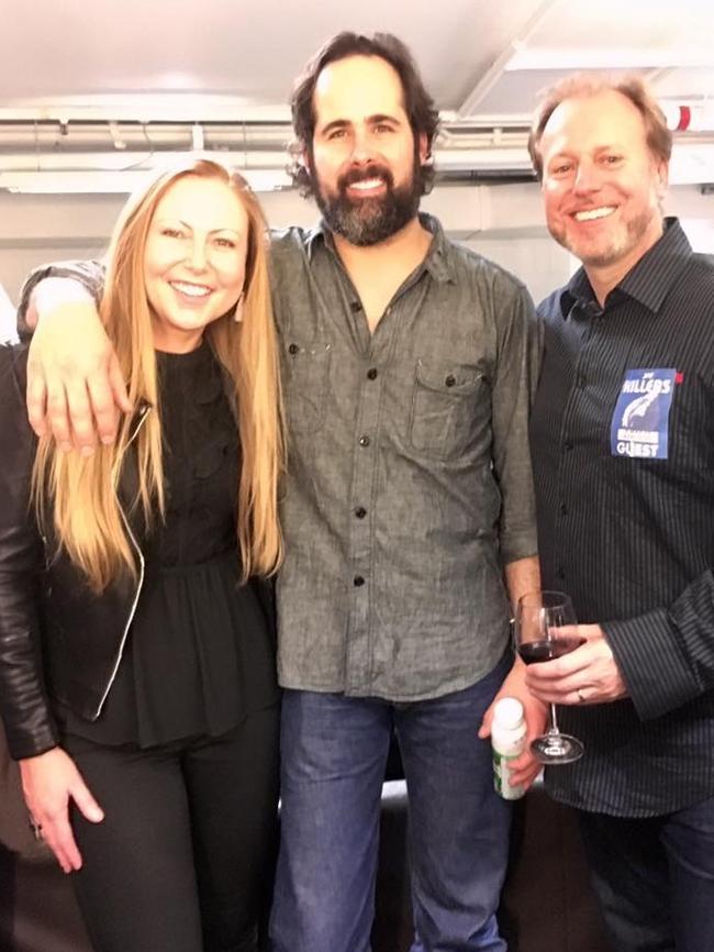 Killers’ drummer Ronnie Vannucci Jnr, centre, with Denita and Tim Jones, his former music teacher.