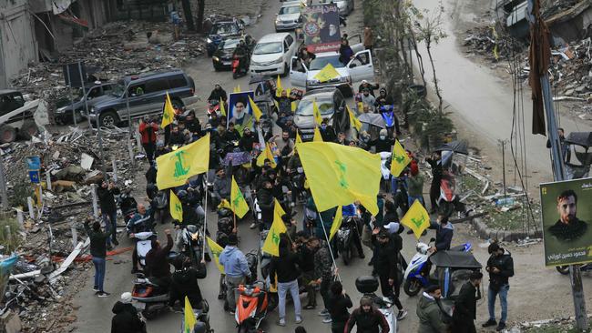 People in Beirut celebrated the start of the Israel-Hezbollah cease-fire. Picture: AFP