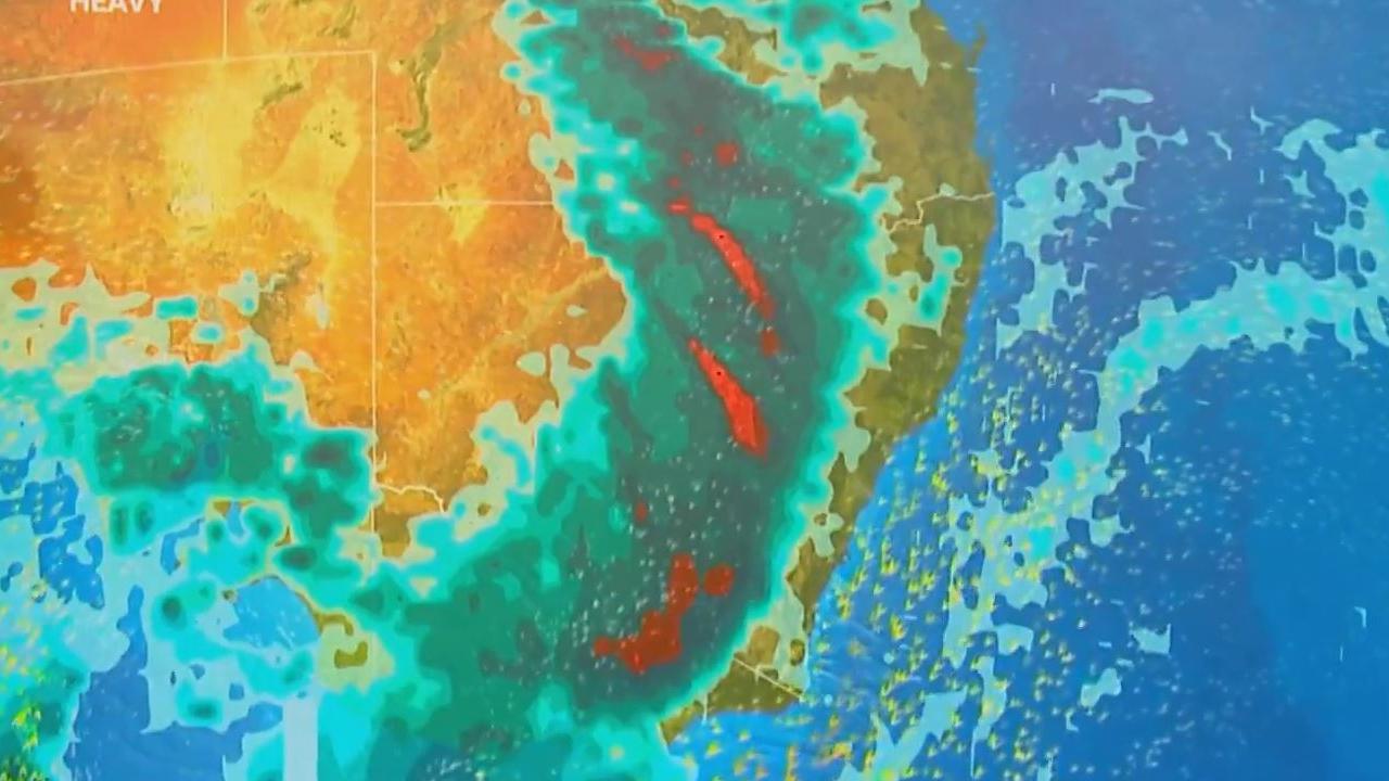 A 2000km band of rain is predicted to spread from Queensland to northern Victoria on Thursday. Picture: Sky News