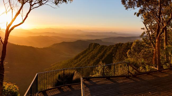 Sunset view from the Gold Coast hinterland, Queensland, Australia credit: Tourism QLD escape 31 january 2021 news