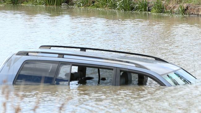 Three children were killed after a car plunged into Wyndham Vale lake. Picture: Mark Stewart