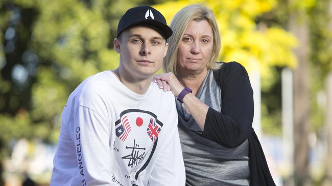 Josh Baines with his mum Liz Fielding, a little over six months since the crash. Picture: Melvyn Knipe