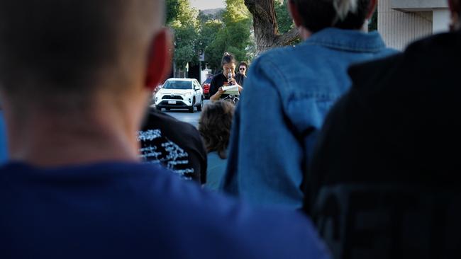 A vigil for slain Noongar teenager, Cassius Turvey, outside the Alice Springs courthouse on November 2, 2022. Picture: Jason Walls