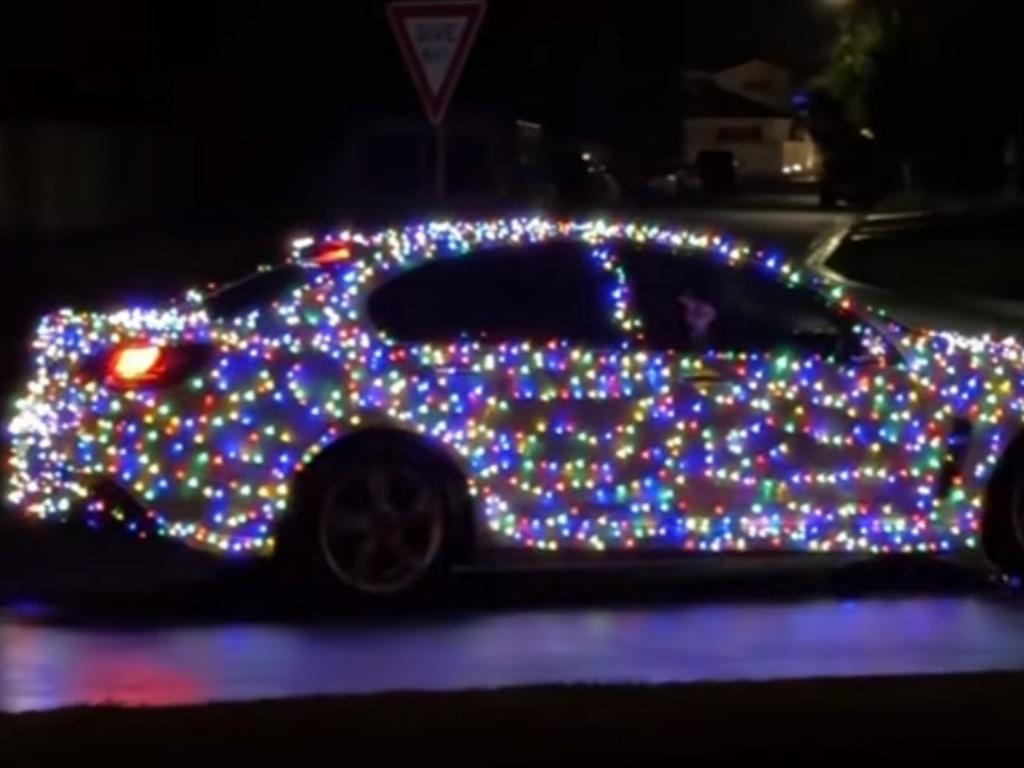 Aussies have been warned against decorating cars with Christmas lights. Picture: TikTok/@xryderdantino