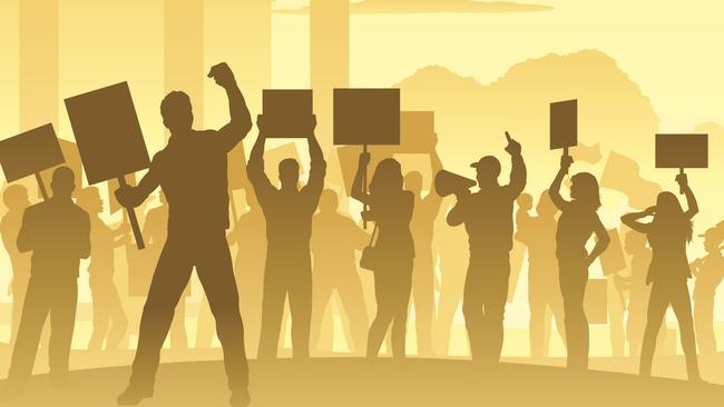 Vector illustration featuring a varied crowd of protesters. Illustration contains 20 head to toe silhouettes. Istock