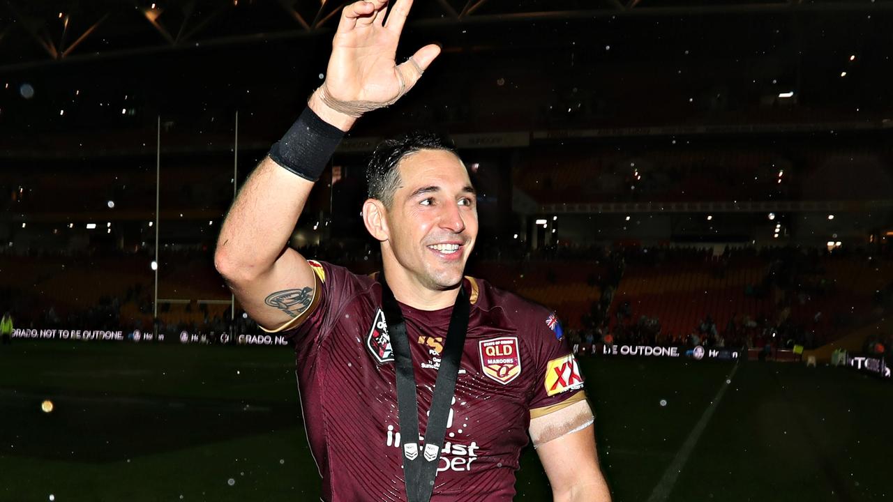 Billy Slater after winning his final Origin game. Picture: Annette Dew