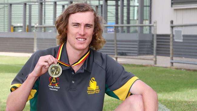 South Barwon's Harry Hauenstein won the Jack Sing Medal as GCA1's best player and he is only 18. Picture: Alison Wynd