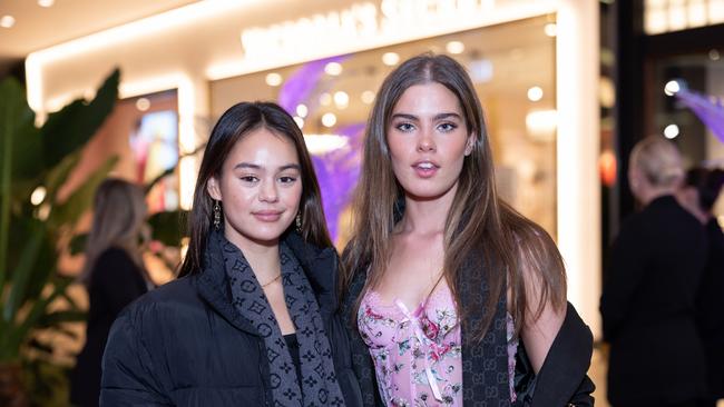 Alice Knight and Mia Kirwan at the Victoria's Secret Queensland Flagship Store Opening at Pacific Fair. Photo: Celeste Humphrey