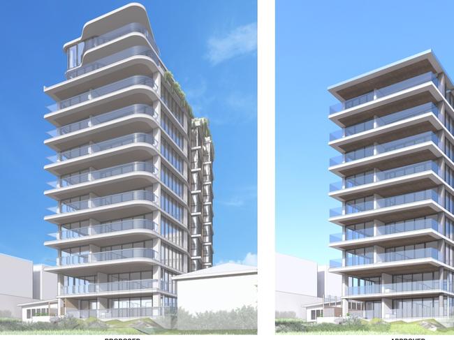 Changes in height proposed for a beachfront residential tower at Jefferson Lane in Palm Beach on the Gold Coast.