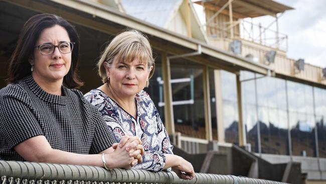 Labor MPs Ella Haddad and Alison Standen who are calling for government to fund the Hobart Showgrounds housing development in the upcoming budget. Picture: Chris Kidd