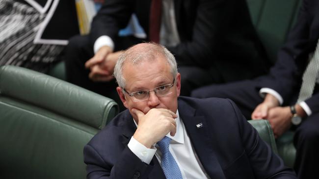 The Prime Minister Scott Morrison during Question Time. Picture: Gary Ramage