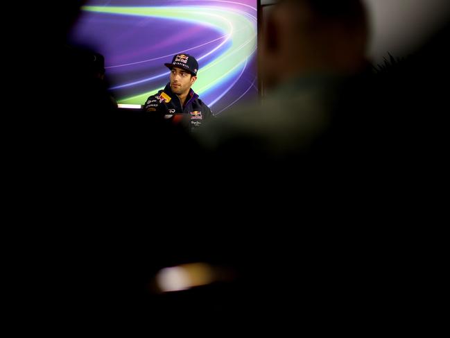 Daniel Ricciardo of Australia and Infiniti Red Bull Racing speaks during the drivers' press conference during previews to the Australian Formula One Grand Prix at Albert Park. Picture: Clive Mason/Getty Images