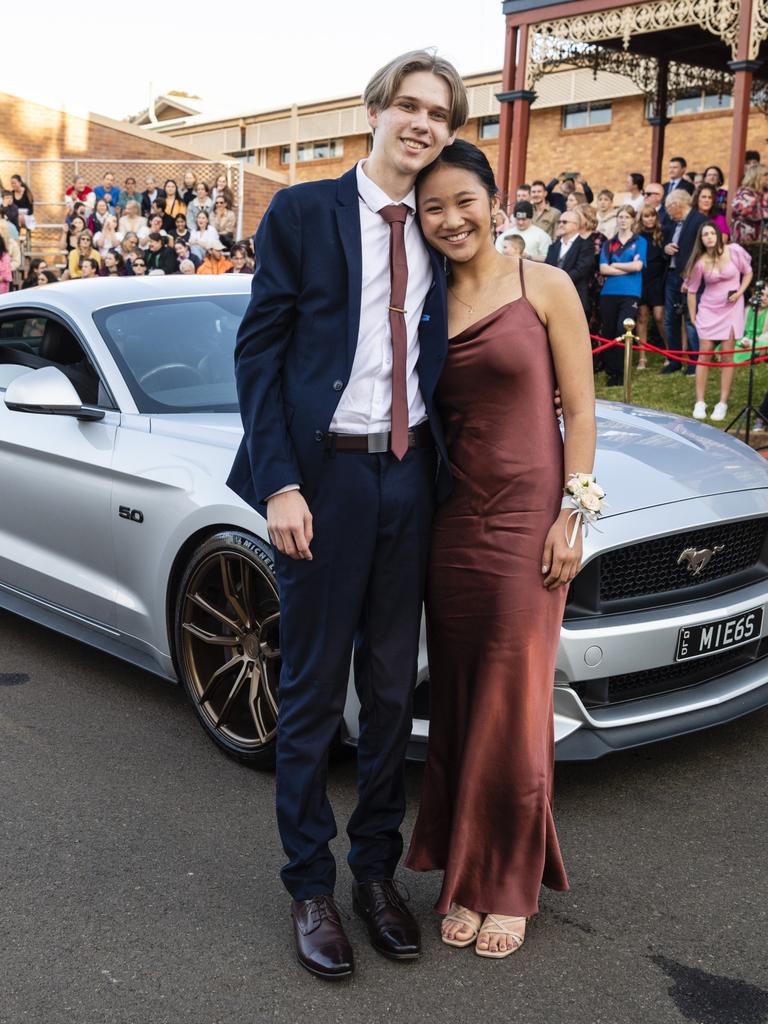 College captains Mark Sims and Amyleigh Murphy at Concordia Lutheran College valedictory dinner red carpet arrivals at Redlands campus, Friday, September 16, 2022. Picture: Kevin Farmer