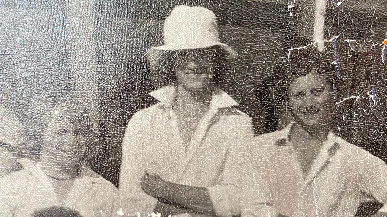 Former Australia test cricketer Wayne Phillips (middle) in front of the pavilion at Scotch College during his school years.