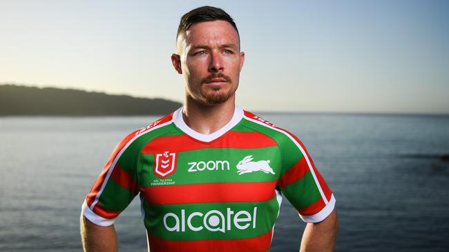 Damien Cook also features in the promotion after a break-out year at the Rabbitohs which earned him a NSW and Australian debut. Picture: NRL Photos