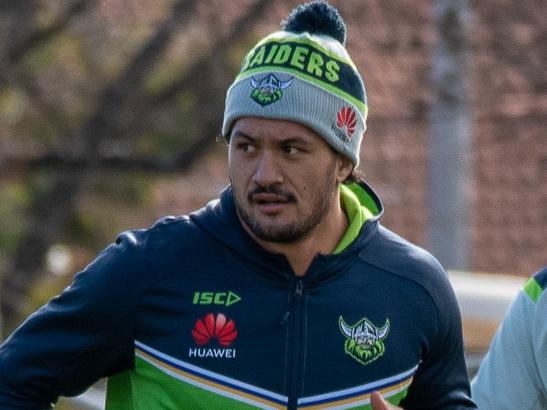 Corey Harawira-Naera at Canberra Raiders training. ,