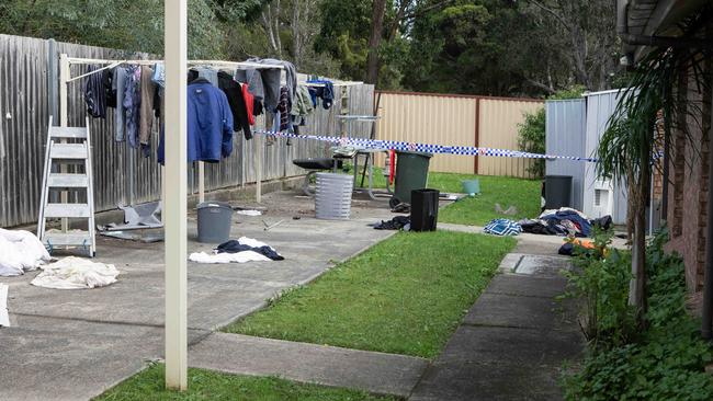 Police attended a unit complex and arrested a man in Guildford. Picture: Brendan Read