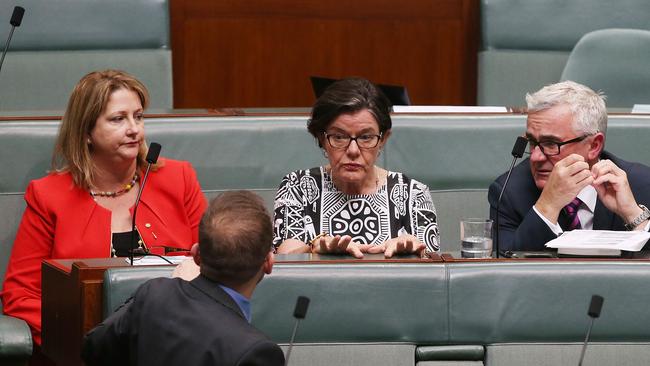 Rebekha Sharkie, Cathy McGowan and Andrew Wilkie.