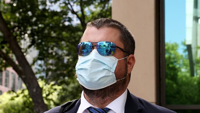 Former Cricket Australia head of communications Tim Whittaker leaves Melbourne Magistrates Court. Picture: Mark Stewart