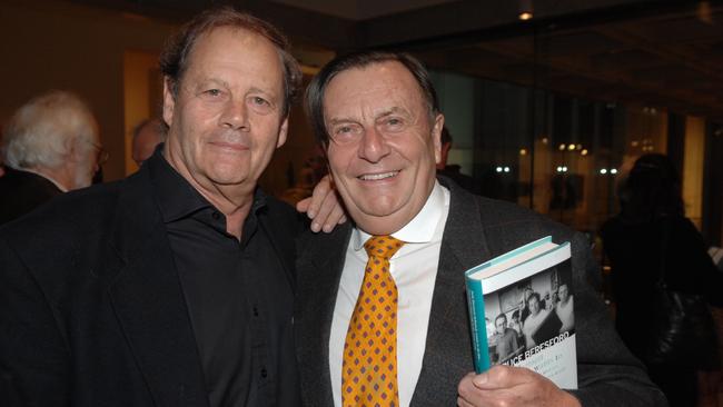 Movie director Bruce Beresford at his 2007 book launch at NSW Art Gallery with Barry Humphries.