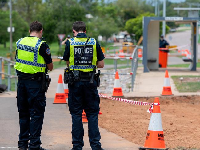 A road incident on Stuart Highway has seen police crash investigators attend. A man has been taken to hospital as a result of the incident.Picture: Che Chorley