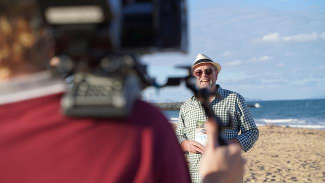 Writer and producer Glenn Turner, of Leader Entertainment is producing the story documented in Sophie, Dog Overboard, Also pictured (left) at the Mackay Harbour is Julian Cullen who is capturing behind the scenes. Picture: Heidi Petith